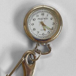 Philip Wells VTG Quartz Fob Pocket watch Luminous Hands​​